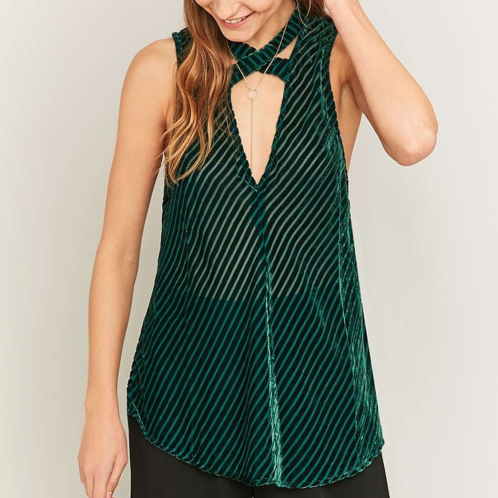 Silence + Noise Chloe Velvet Burnout Tank
